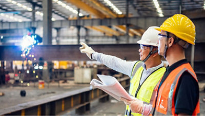 Two supervisors in a factory