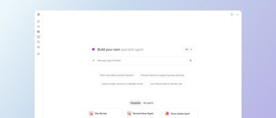 Agent-Builder-Benutzeroberfläche zum Erstellen benutzerdefinierter, arbeitsorientierter KI-Agents