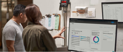 Kaks inimest vaatavad arvutiekraani