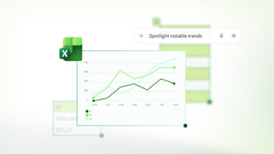 Una captura de pantalla de un gráfico de Excel con Búsqueda de Copilot. 