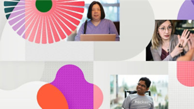 Kollázs különböző fogyatékkal élő munkavállalók képeiből.