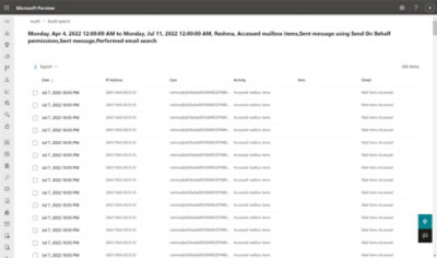 لقطة شاشة لمثال على تقرير حول الأحداث المهمة.