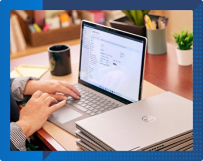 A person typing on a computer