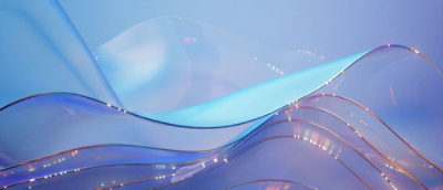 A close-up of a blue and purple wavy object.