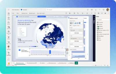 Screenshot eines Computerbildschirms, auf dem ein blau-weißer Globus zu sehen ist