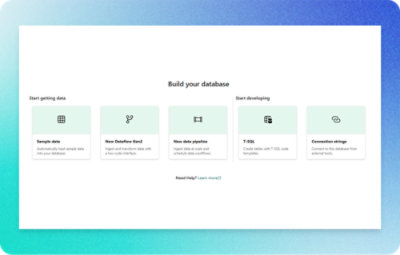 Screenshot eines Computerbildschirms mit dem Text „Eigene Datenbank erstellen“.