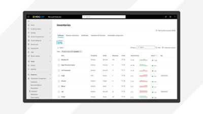 A Microsoft 365 Biztonság alkalmazáslistáját megjelenítő szoftverleltár.