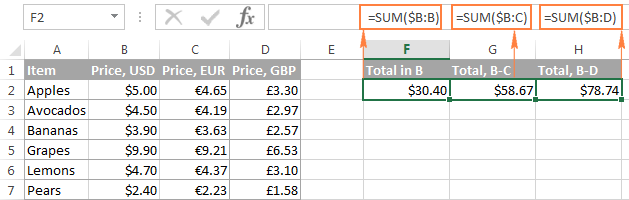 Using a mixed entire-column reference in Excel Using a mixed entire-column reference in Excel