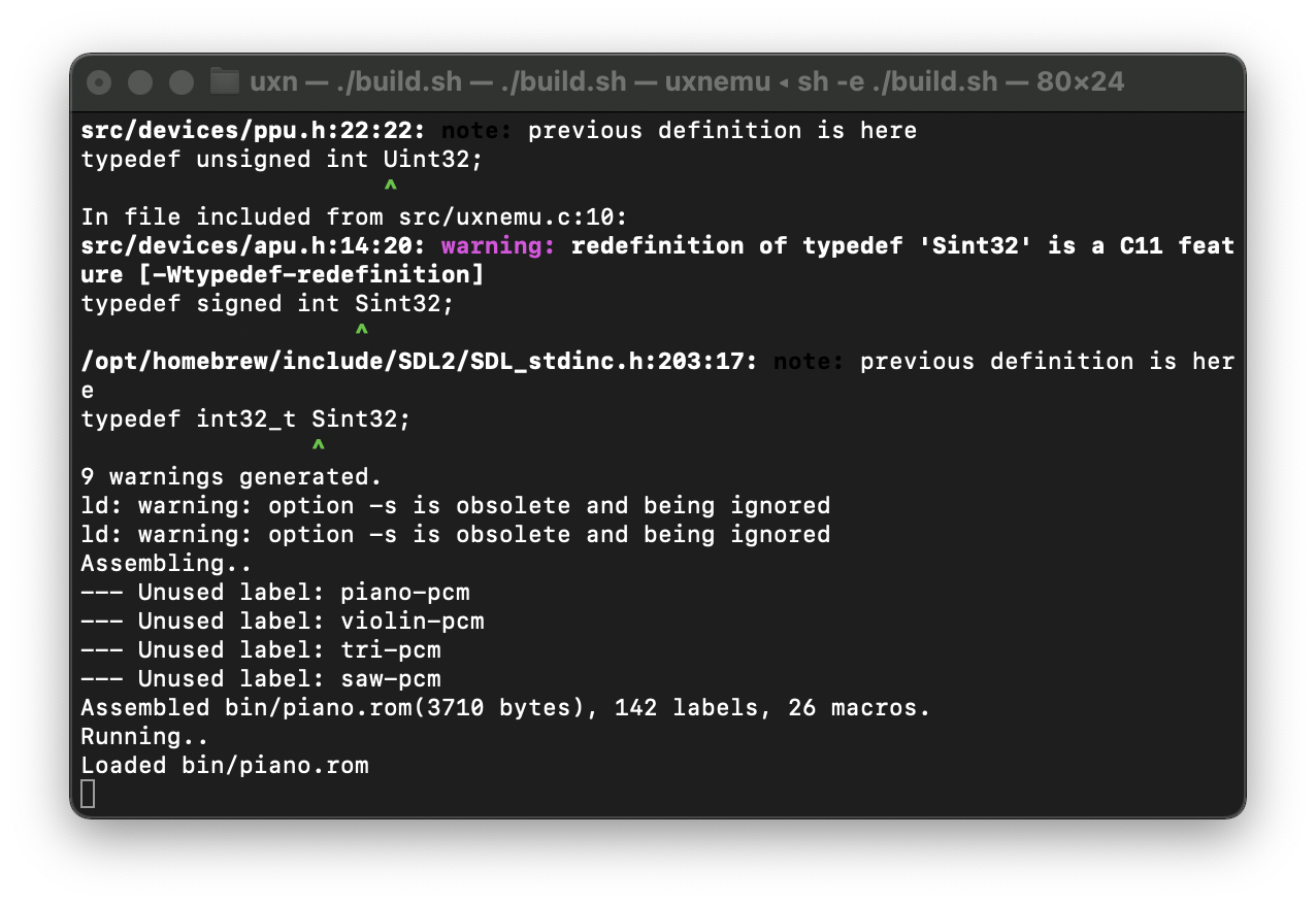 Uxnemu build and run