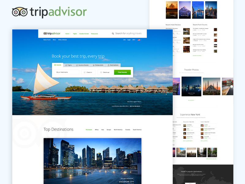 TripAdvisor Homepage Redesign Concept homepage redesign tripadvisor tripadvisor redesign ui ux