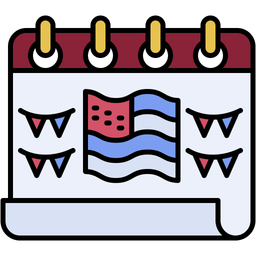 Free カレンダー、 7 月、独立記念日 アイコン