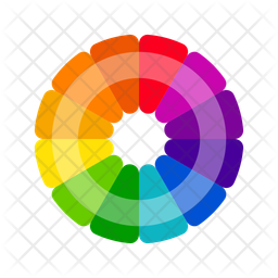 鮮やかなカラーホイール カラーサークル 単色 補色 3 色 4 色 アイコン