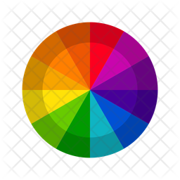 鮮やかなカラーホイール カラーサークル 単色 補色 3 色 4 色 アイコン