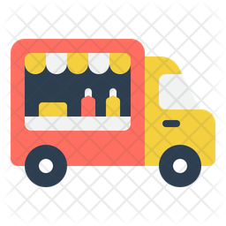 푸드트럭 고급 길거리 음식 이동식 주방 아이콘