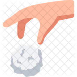 手で紙ボールを投げる  アイコン