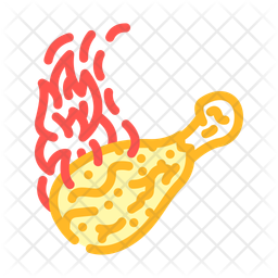 料理、鶏肉、揚げ物 アイコン