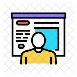 인간 프레젠테이션 색깔 아이콘