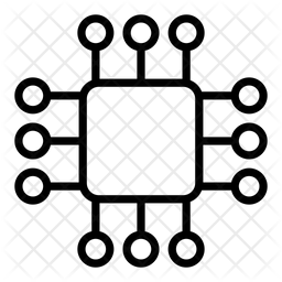 마이크로칩 마이크로프로세서 컴퓨터 칩 아이콘
