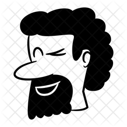 깜박임 수염 남자 아이콘