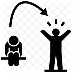 자신을 바꾸고 일어서고 자신감을 갖고 아이콘