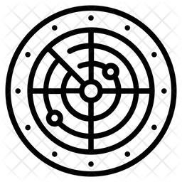 무선 위치 우주 레이더 방향 찾기 아이콘