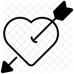 Arrow Through Heart Romance Relationships Icon