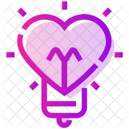Valentine Day Bulb Light Icon