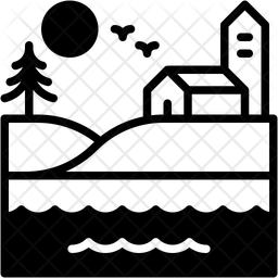 Coastal Village Town Sea Icon