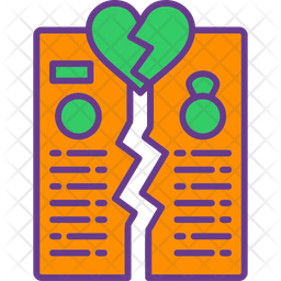 Divorcio Ruptura Certificado Icono