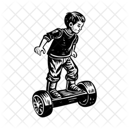 Hoverboard Kid Ride Enjoying Icon