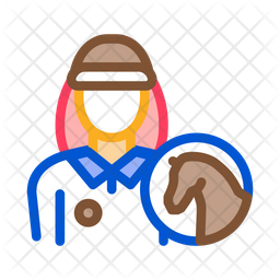 Woman Jockey Equestrian Icon