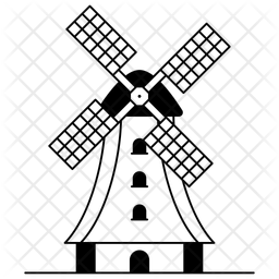 Kinderdijk Molinos De Viento Paises Bajos Icono