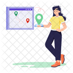 Online Location Location Tracking Online Map Icon