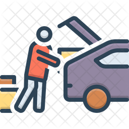 Consumidores Poner En El Coche Llevar Icono