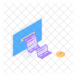 Receipt Printer Shiny Coin Flat Surface Icon