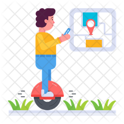 Riding Unicycle  Icon