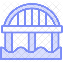 Rustic Bridge Duotone Line Icon Icon