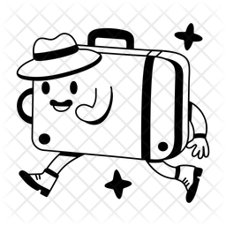 Suitcase Character Luggage Baggage Icon