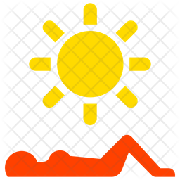 Sunbathing Beach Summer 아이콘