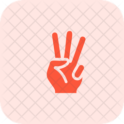 Three Finger Hand Sign High Five Icône