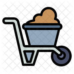 Wheelbarrow Trolley Construction Farm Garden Work Tool 아이콘