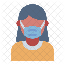 Woman Wear Face Mask Woman Avatar Icon
