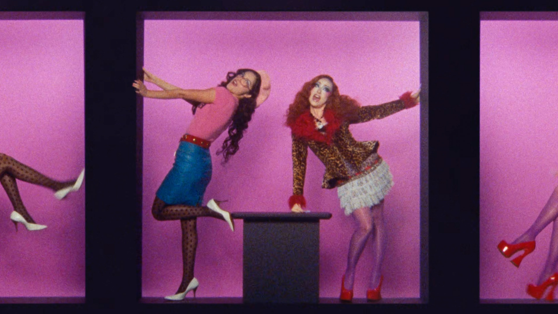 Olivia Rodrigo and Chappell Roan in the expectations music video