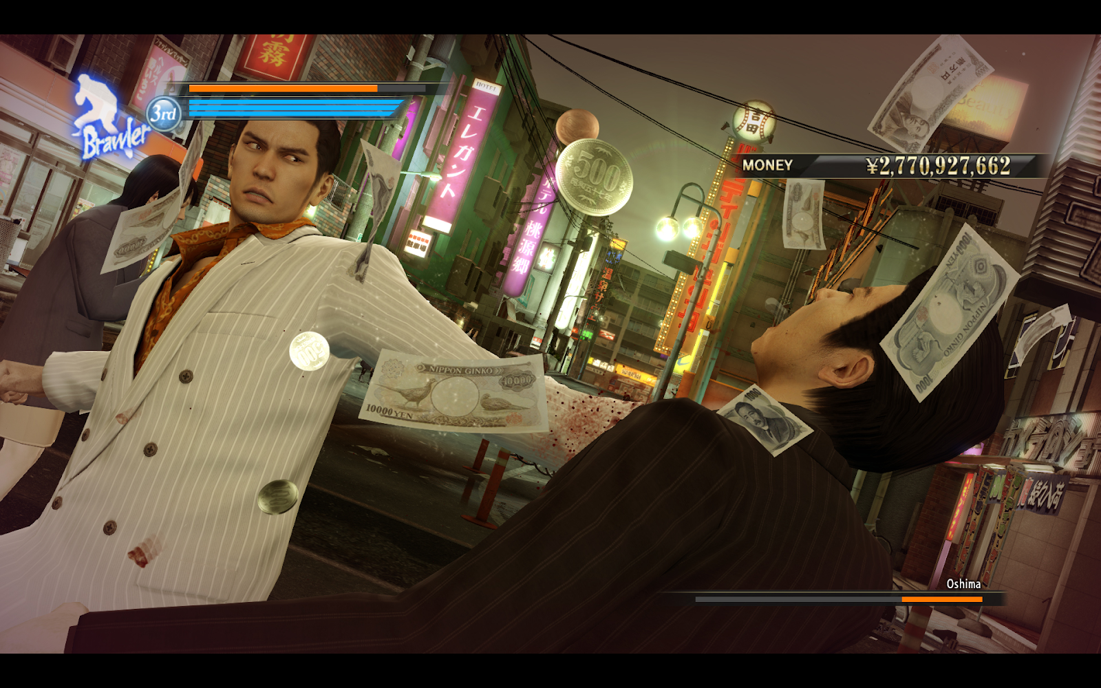 A screenshot from the game “Yakuza 0.”