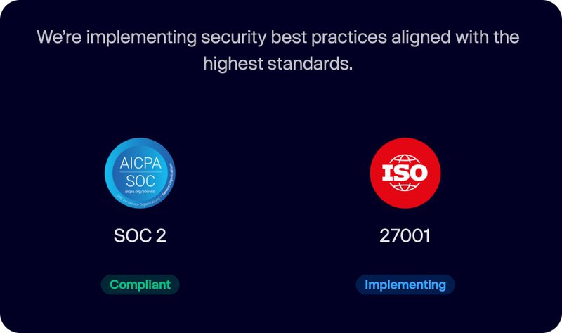 Aikido informed users on the homepage that ISO 27001 was being implemented