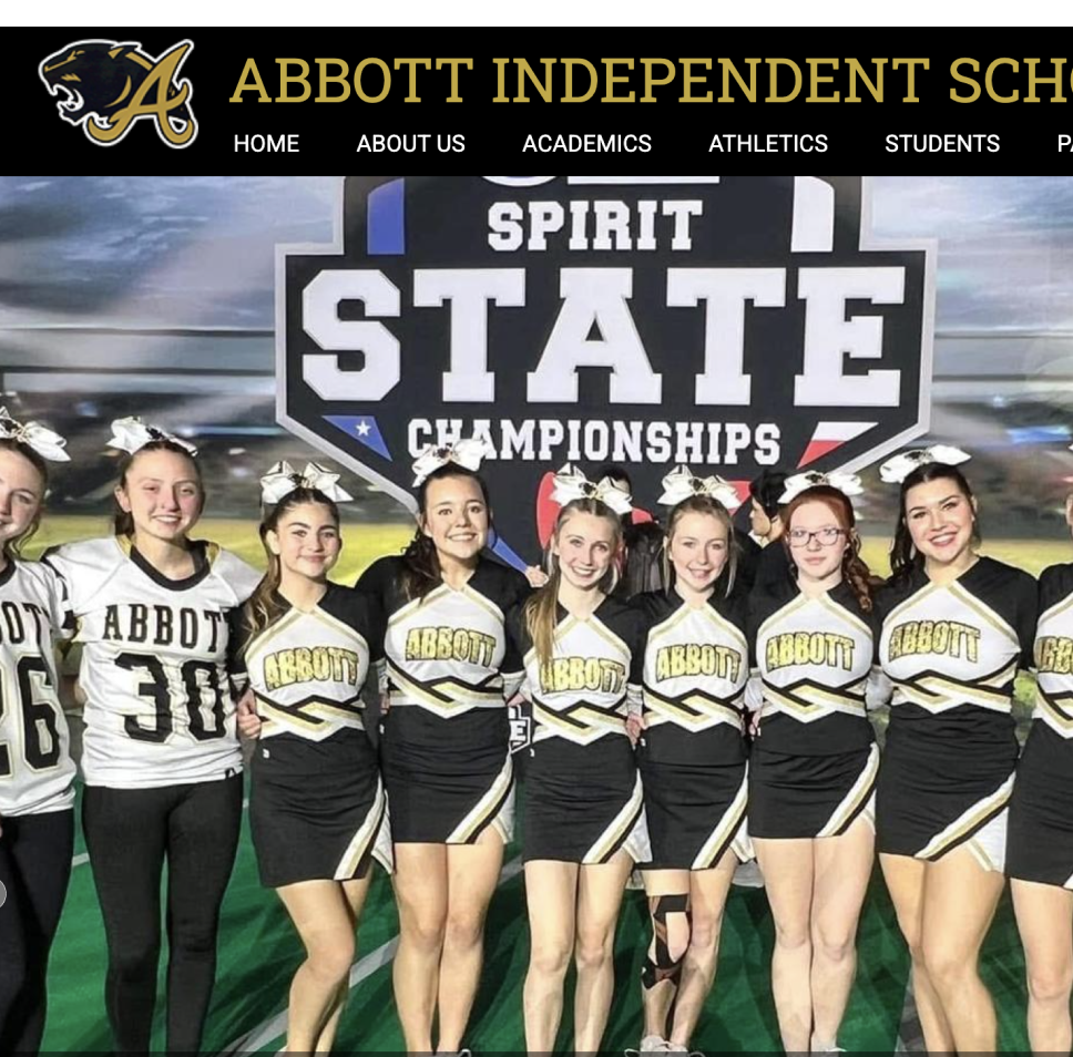 State champion students on Abbott ISD's school website designed by Edlio