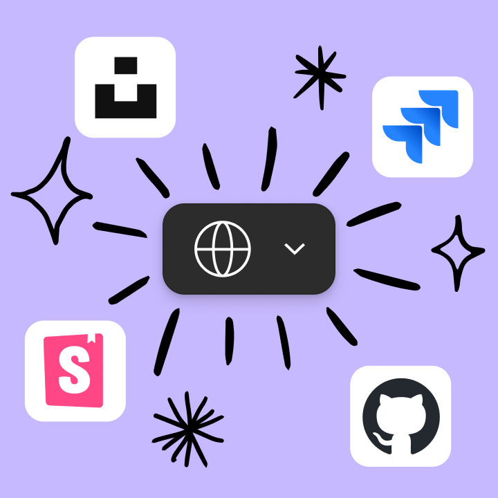 A matrix of star shapes and plugin logos, including GitHub and Jira.