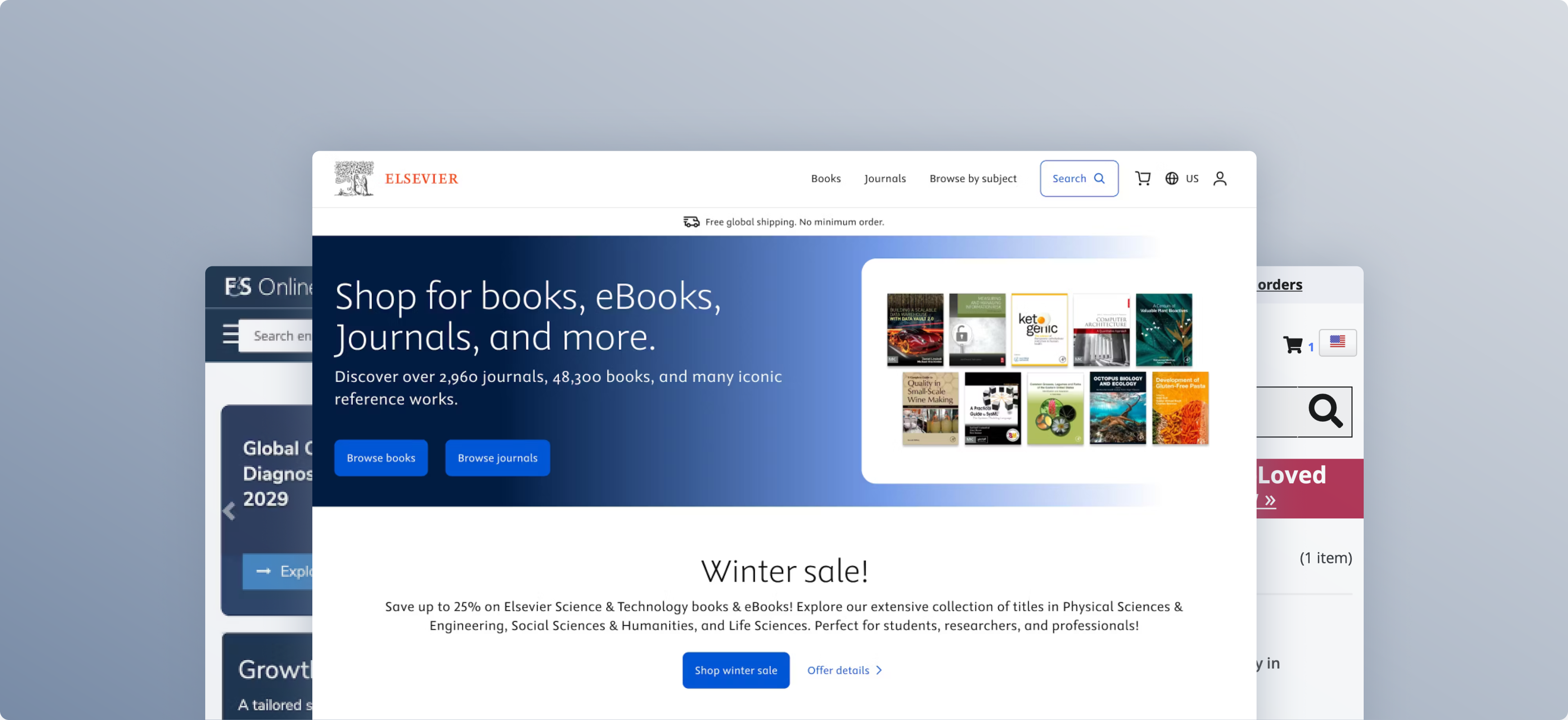 Ecommerce category browsing interface example for educational sites