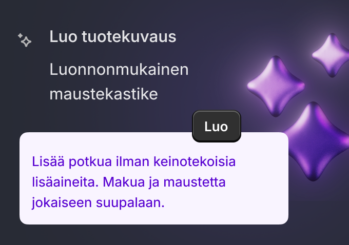 Shopify Magicin tekoälytyökalua käytetään iskulauseen luontiin