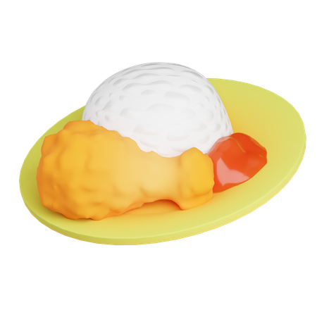 식사  3D 아이콘